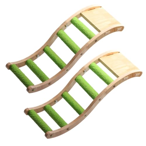 FUTUREORYY 2 Stück Vogelkäfig Zubehör Holzleiter Kletterspielzeug für Wellensittiche Nymphensittiche Papageien Robust Spielerisch Beschäftigungsspielzeug von FUTUREORYY
