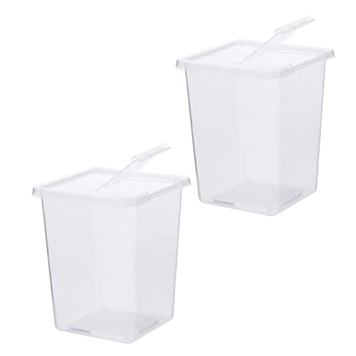 FUTUREORYY 2Stücke Reptilien Zuchtbox Mini Terrarium Für Schildkröten Und Eidechsen Hochtransparent Mit Belüftungslöchern Für Futter Und Wasser Wiederverwendbar Reinigen von FUTUREORYY