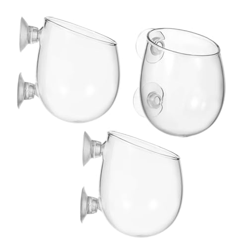 FUTUREORYY 3 Stück Aquarium Pflanzenhalter Glas mit Saugnapf Transparente Hängende Pflanzbecher für Wasserpflanzen Aquarien Dekoration für Kleine Wasserpflanzen Wachstum und Pflege von FUTUREORYY