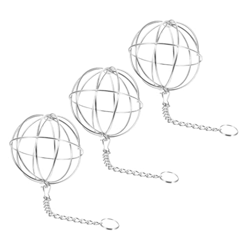 FUTUREORYY 3 Stück Edelstahl Futterspender für Kaninchen mit Aufhängung Robuster Heuball Halter für Kleintiere Wie Meerschweinchen und Hamster Praktisches Futterzubehör für Käfige von FUTUREORYY