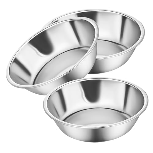 FUTUREORYY 3 Stück Katzennapf aus Edelstahl katzenfutter schüssel katzenfutterstation Hund Katze Futternapf Kätzchen Schüssel Katzensuppe Haustierbedarf Haustiernapf Rostfreier Stahl Silver von FUTUREORYY