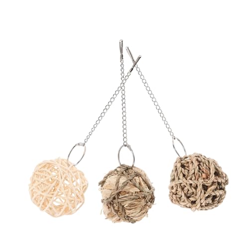 FUTUREORYY Papageien Kauspielzeug 3 Stücke Aus Rattan Sicheres Und Robust Spielzeug Für Vögel Hamster Und Kaninchen Natürliche Materialien Verschiedene Formen Für Vogelkäfige Geeignet von FUTUREORYY
