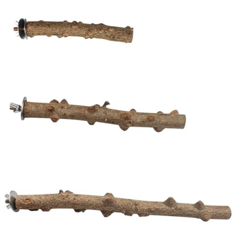 FUTUREORYY 3 Stück Teiliges Holz Vogel Sitzstangen Parrot Stand Kletterspielzeug für Kleine Vögel Natürliche Krallenpflege und Balancetraining von FUTUREORYY