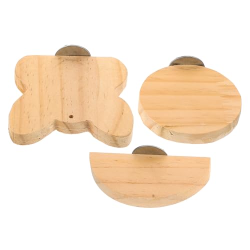 FUTUREORYY 3 Stück Teiliges Holzspielzeug für Vögel Parrot Kletterplattform Robustes Haustier Zubehör für Käfige mit Papageiensitzbrett und Hamster Kletterbrett Vielseitig für Wellensittich von FUTUREORYY