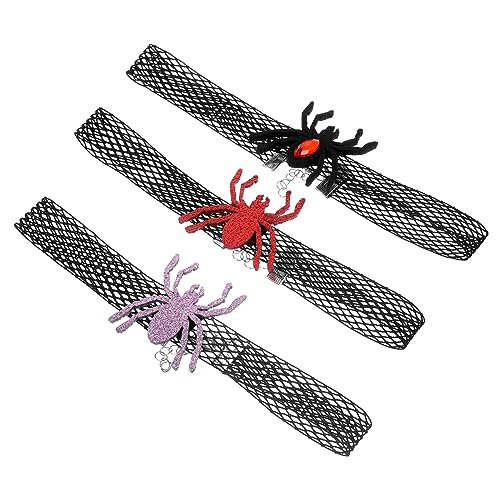FUTUREORYY 3 Stücke Katzenhalsbänder mit Glocken Halloween Spinnen Design Atmungsaktive und Verstellbare Halskrausen für Stilvolle Haustiere und Besondere Anlässe von FUTUREORYY