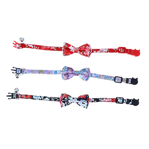 FUTUREORYY 3 Stücke Verstellbare Katzenhalsbänder mit Glocken und Blumenmuster Bequeme und Stilvolle Halskette für Haustiere für Katzenliebhaber FUTUREORYY 3 Stücke Verstellbare Katzenhalsbänder mit Glocken und Blumenmuster Bequeme und Stilvolle Halskette für Haustiere für Katzenliebhaber von FUTUREORYY