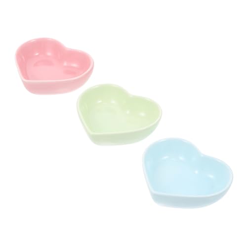 FUTUREORYY 3Stücke Keramische Futter Und Wasserschalen Für Hamster Waschbare Futternäpfe Herzform Haustierzubehör Für Kleine Für Fütterung von FUTUREORYY