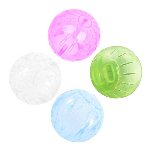 FUTUREORYY 4 Stück Hamster Laufkugeln Leise Laufrad für Kleine Kleintiere Leicht zu Reinigen Geräuscharmes für Hamster Rennmäuse Chinchillas Indoor Fitness Balls von FUTUREORYY