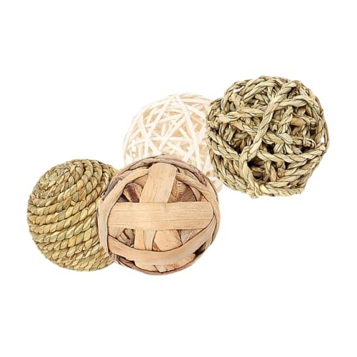 FUTUREORYY 4 Stück Hamster-Takraw-Ball- Hamster nager Kleintier Aktivitätsspielzeug Hasen Kaubälle für Katzen kleines Tierkugelspielzeug Kaninchen-Kaukugeln Stroh FUTUREORYY 4 Stück Hamster-Takraw-Ball- Hamster nager Kleintier Aktivitätsspielzeug Hasen Kaubälle für Katzen kleines Tierkugelspielzeug Kaninchen-Kaukugeln Stroh von FUTUREORYY
