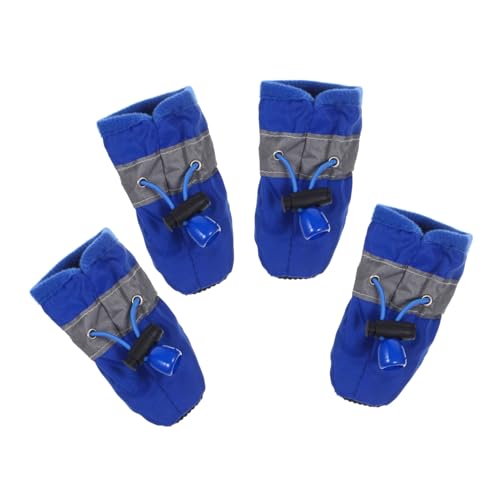 FUTUREORYY 4 Stück Hunde wasserdichte Boots für Kleine bis Mittelgroße Hunde Xs Allwetter Schutz für Pfoten Blau für Outdoor Aktivitäten von FUTUREORYY