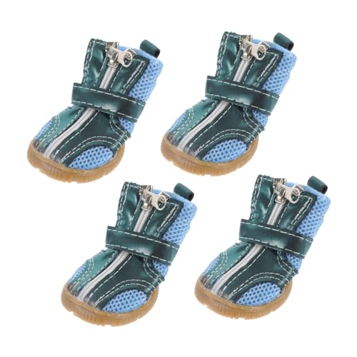FUTUREORYY 4 Stück Hundeschuhe für Kleine und Mittelgroße rutschfeste Gummisohle Atmungsaktives Design für Winter und Kalte Schützt Kälte und Schmutz Teiliges von FUTUREORYY