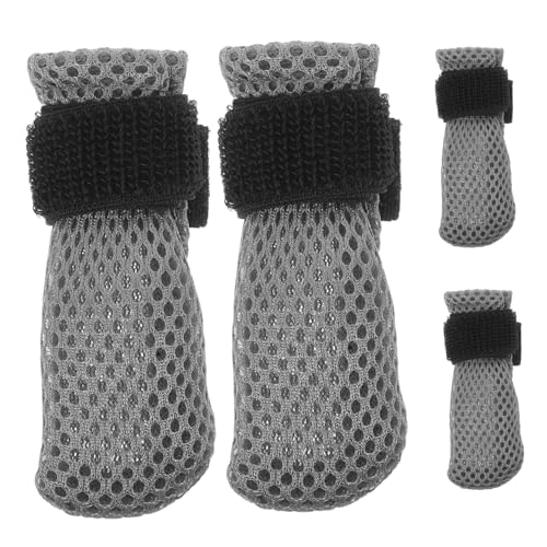 FUTUREORYY 4 Stück Kratzfeste Schuhe Für Katzen Stiefel Für Katzen Katzenhandschuhe Fäustlinge Für Katzen Katzenbadehandschuhe Katzenstiefel Katzenkrallenabdeckungen Abnehmbare von FUTUREORYY