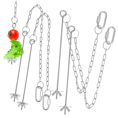 FUTUREORYY 4 Stück Teiliges Hühner Gemüse Spieß aus Edelstahl Verstellbare Hängender Obsthalter für Hühner und Mittelgroße Vögel Praktisches Beschäftigungsspielzeug für Geflügel FUTUREORYY 4 Stück Teiliges Hühner Gemüse Spieß aus Edelstahl Verstellbare Hängender Obsthalter für Hühner und Mittelgroße Vögel Praktisches Beschäftigungsspielzeug für Geflügel von FUTUREORYY