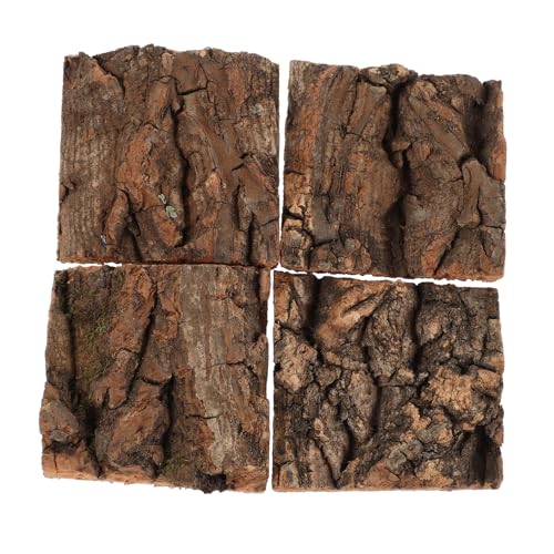 FUTUREORYY 4 Stück Teiliges Reptilien Terrarium Bark mit Sonnenplatz und Versteck Langlebige Kletterplattform für Eidechsen Schlangen Spinnen Pflegeleichtes Habitat Zubehör von FUTUREORYY