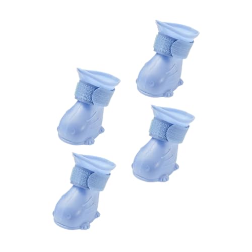 FUTUREORYY 4 Stück wasserdichte rutschfeste Hunderegenstiefel aus Tep Material Warm und Langlebig Große Leichter Schutz für Outdoor Bedingungen für Nasse Tage bei Großen Hunden von FUTUREORYY