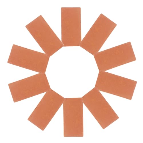 FUTUREORYY 40 Stück Mini-Steine tiergehege mikrolandschaft Miniaturgarten Dekoration Miniaturziegel Mikro Landschaft Dekorieren handgemachter Spielzeugstein Baumaterial roter Ton gebrannt von FUTUREORYY