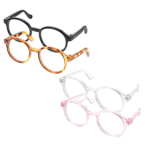 FUTUREORYY 4Stücke Haustierbrille Für Katzen Und Dekorative Aus Leichtem Modisches Design Transparent Und Leopardenmuster Für Cosplay von FUTUREORYY