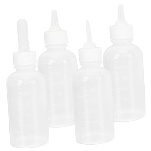 FUTUREORYY 4Stücke Kleine Haustier Fütterungsflasche Wiederverwendbar Für Welpen Und Kätzchen Zu Reinigen Tragbar Mit Maßstab Zur Nahrungsaufnahme von FUTUREORYY