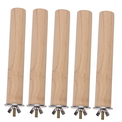 FUTUREORYY 5 Stück Holz Sitzstangen für Papageien Vogel Spielstangen für Käfige Perfektes Zubehör für Krallenpflege und Ihrer von FUTUREORYY