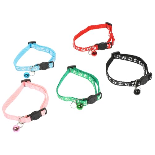 FUTUREORYY 5 Stück Teiliges Katzenhalsband mit Glocke Bunte Drucke Verstellbare Katzenhalskette Dekoratives Accessoire für Fotoshootings Party und Alltag für Kätzchen und Katzen FUTUREORYY 5 Stück Teiliges Katzenhalsband mit Glocke Bunte Drucke Verstellbare Katzenhalskette Dekoratives Accessoire für Fotoshootings Party und Alltag für Kätzchen und Katzen von FUTUREORYY