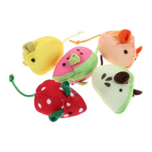 FUTUREORYY 5 Stück Teiliges Katzenspielzeug aus Plüsch Fruchtmäuse Wassermelone Kiwi Interaktives Kau für Wohnungskatzen Fördert Aktivität und Zahnpflege FUTUREORYY 5 Stück Teiliges Katzenspielzeug aus Plüsch Fruchtmäuse Wassermelone Kiwi Interaktives Kau für Wohnungskatzen Fördert Aktivität und Zahnpflege von FUTUREORYY