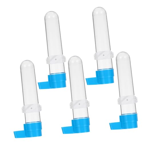 FUTUREORYY 5 Stück Vogeltränke Automatischer Wasserspender für Papageien Transparente Trinkflasche mit Blauen zu Reinigen Installieren für Vogelkäfige und Haustierbedarf von FUTUREORYY