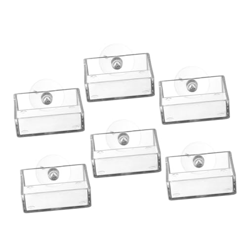 FUTUREORYY 6 Stück Futterschale Wurmfutterspender für Aquarien Tank Fischfutterautomat Aquarium Urlaub Fischfutter Saugnapf für Aquarien Fischfutterbehälter Acryl Transparent von FUTUREORYY