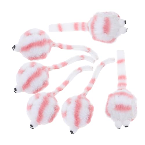 FUTUREORYY 6Stücke Teiliges Plüsch Katzenmaus Interaktives Katzenspielzeug mit Katzenminze und Mäuse Design für Kätzchen Fördert Aktives und Langeweile von FUTUREORYY