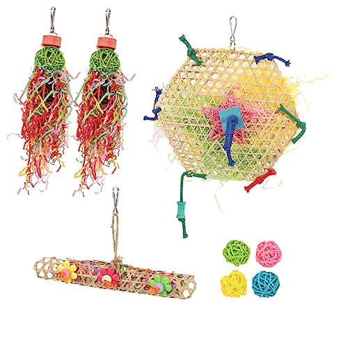 FUTUREORYY 8stücke Papageien-beißspielzeug Vogel-hängespielzeug Haustierspielzeug Für Papageien Vogelspielzeug Zum Kauen Papagei-Spielzeug Zum Aufhängen Im Käfig von FUTUREORYY