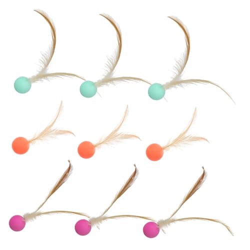 FUTUREORYY 9 Stück Pet Elastic Ballspielzeug Hüpfbalken -Katzenspielzeug Haustierspielzeug Katzen-Teaser-Ball Katzenspielzeug interaktiv Katzenspielzeug für Kätzchen künstliche von FUTUREORYY