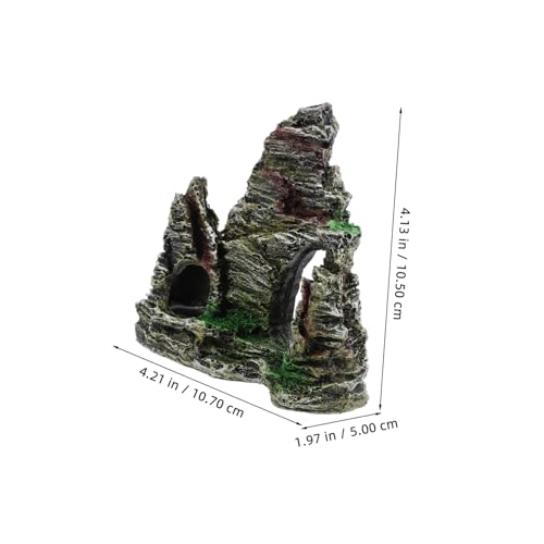 FUTUREORYY Aquarium Dekoration Resin Felsen Höhle Mini Berglandschaft Fisch Versteck Ornament für Naturnahe Aquarien Deko Terrarium Steine Aquarium Zubehör von FUTUREORYY