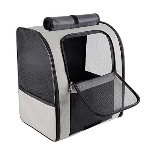 FUTUREORYY Atmungsaktiver Katzenrucksack aus Oxford Großer Tragbarer Haustier Tragerucksack mit Seitlichen Taschen für Reisen Spaziergänge Fahrradfahren und Outdoor Aktivitäten von FUTUREORYY