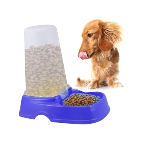 FUTUREORYY Automatischer Futtereimer Futterautomat für Haustiere Hund Fütterung Futterautomat für Katzen Futterspender für Haustiere Blau von FUTUREORYY