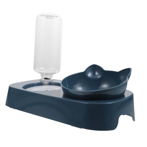 FUTUREORYY Automatischer Haustier Fress Wassernapf mit Auslaufsicherem Design Rutschfestem Sockel Abnehmbarem Innenbehälter Geeignet für Katzen und Hunde BPA sicher Pflegeleicht Blau von FUTUREORYY