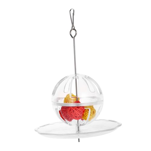 FUTUREORYY Ballspielzeug zum Nahrungssuche hängend Vogelfutter Papagei kauen Papageienfutter klein groß bunt Nahrungssuchesystem für Papageien Vogelhäuschen zum Aufhängen Acryl Transparent von FUTUREORYY