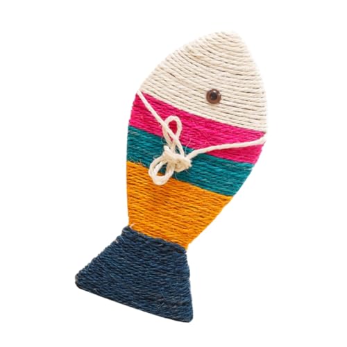 FUTUREORYY Bunte Fischnetz Kratzmatte aus Sisal für Katzen Fischförmiges Kratzbrett zur Krallenpflege Möbel und Stuhlschutz Geeignet für Kätzchen und Hauskatzen von FUTUREORYY
