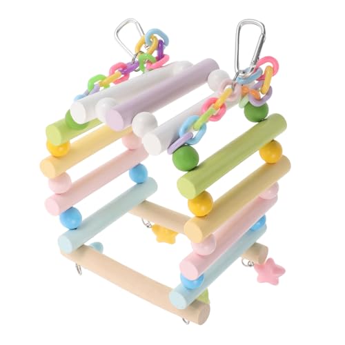 FUTUREORYY Bunte Papageien Schaukel mit Glocke und Haken Holz Kau und Sitzstange für Wellensittich Nymphensittich und Kleine Vögel Käfigzubehör Einfach zu Befestigen und Spielerisch zur FUTUREORYY Bunte Papageien Schaukel mit Glocke und Haken Holz Kau und Sitzstange für Wellensittich Nymphensittich und Kleine Vögel Käfigzubehör Einfach zu Befestigen und Spielerisch zur von FUTUREORYY
