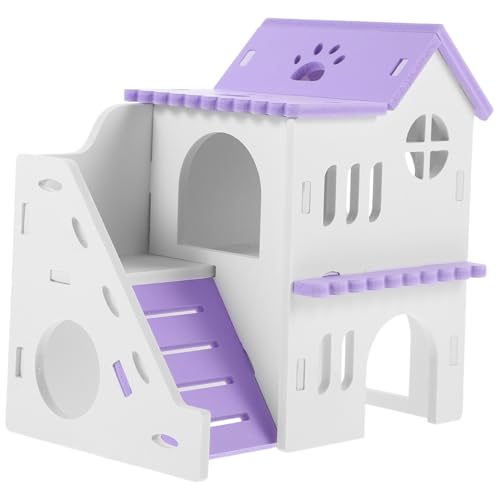 FUTUREORYY Buntes Kleintierhaus Versteckspielhaus mit Rampe für Hamster Meerschweinchen Ratten Geeignet Vielseitiges Versteck Ruheplatz für Kleine Nager von FUTUREORYY