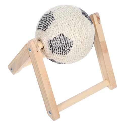 FUTUREORYY Cat Catch Ball Cat Crawling -Rahmen Neuheit Katzen Klauenkratzer Katzenholzspielzeug Süßer Katzenkratzer Katzenfußballspielzeug Interaktiver Kratzball Katze Kratzt Hellbraun Sisal von FUTUREORYY