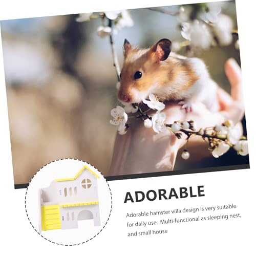 FUTUREORYY Dekoratives Hamsterversteck PVC Süßes Chinchilla Häuschen Hamstervilla Schlafnest für Kleine Haustiere Hamster Spielhaus Langlebig und Beißfest Gelb von FUTUREORYY