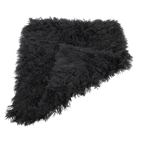 FUTUREORYY Doppellagige Haustiermatte aus Plüsch Warme rutschfeste Hundedecke für Winter Weiche Haustierunterlage für Hunde und Katzen Waschbar Geeignet für Auto Sofa und Körbchen Dunkelgrau von FUTUREORYY