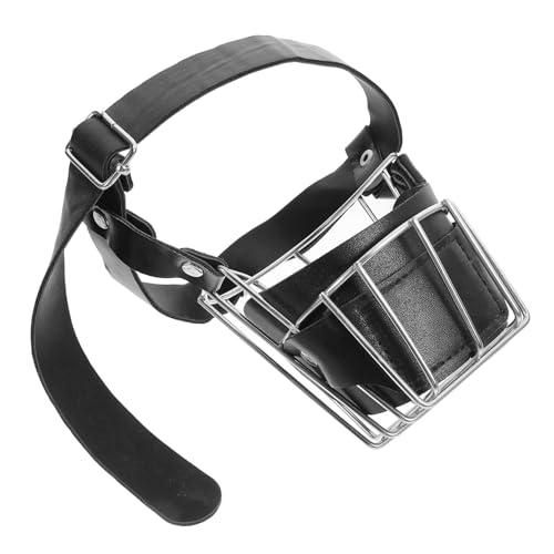 FUTUREORYY Edelstahl Hundekäfig Maulkorb Hund Hundemaske Anti Bell Maske Haustiermaske Schwarz von FUTUREORYY