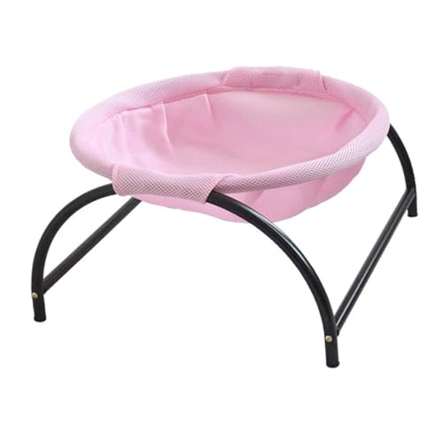 FUTUREORYY Elevated Katzenhängematte Atmungsaktive Erhöhte Schlafliege für Katzen und Kleine Stabiler Eisenrahmen in Pink für Innenräume Sicherer und Bequemer Schlafplatz von FUTUREORYY