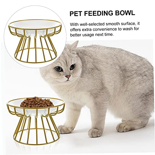 FUTUREORYY Erhöhter Keramik Katzennapf mit Metallständer Teiliges Erbrechen Futternapf für Katzen Ergonomisches Design Schutz Halswirbelsäule Komfortables Fressen für Katzen FUTUREORYY Erhöhter Keramik Katzennapf mit Metallständer Teiliges Erbrechen Futternapf für Katzen Ergonomisches Design Schutz Halswirbelsäule Komfortables Fressen für Katzen von FUTUREORYY