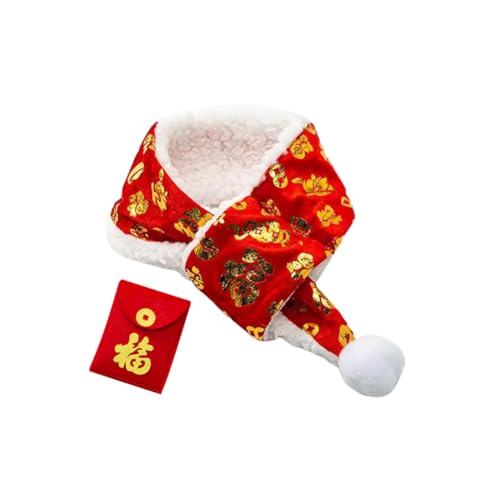 FUTUREORYY Festlicher Haustier Dreiecksschal Rote und Goldene Winterdeko Wärmer Langlebig und Sicher Dekoratives Accessoire für Kleine Hunde und Katzen für Weihnachten und Neujahr von FUTUREORYY