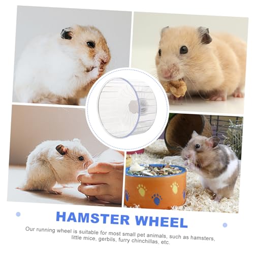 FUTUREORYY Geräuscharmes Laufrad für Kleintiere Gerbil Wheel Geräuschloses Hamster Laufrad mit Doppelachse für Chinchilla und Kleine Haustiere Transparent Langlebiges für zusätzliche von FUTUREORYY