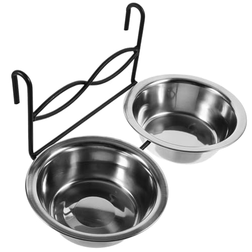 FUTUREORYY Hängender Vogelkäfig Futter und Wassernapf aus Edelstahl mit Halter Praktischer Parrot Feeder rutschfest Langlebig für Wellensittiche und Kleine Vögel von FUTUREORYY