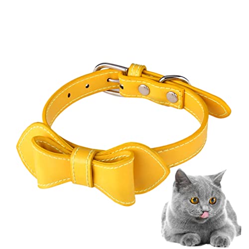 FUTUREORYY Halsband Mit Schleife Welpenhalsbänder Haustier Pu Halsbandanhänger Ring Katzenschnalle Hundehalsbänder Für Welpen Passend Für Haustierhalsbänder Haustierbedarf Pu von FUTUREORYY
