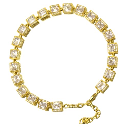 FUTUREORYY Halskette Goldkette für Kleine und Mittelgroße Verstellbare Hundekette aus Titanstahl und Bequem Perfektes Accessoire für Partys und Fotosessions Hautfreundlich und Sicher von FUTUREORYY