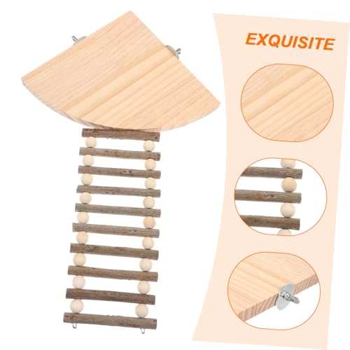 FUTUREORYY Hamster Holzplattform mit Leiter Stabiles Kletterspielzeug für Zwerghamster Meerschweinchen und Chinchillas Natürliche Holzleiter für Kleintierkäfig Fördert Bewegung und von FUTUREORYY